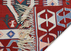 A TRIBAL KILIM RUG WITH GEOMETRIC DESIGN (110 x 98CM)