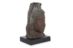 A BRONZE HEAD OF GUAN YIN