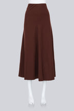 PRADA - A BROWN A-LINE GODET SKIRT