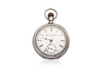 AN ELGIN SILVER CASED POCKET WATCH