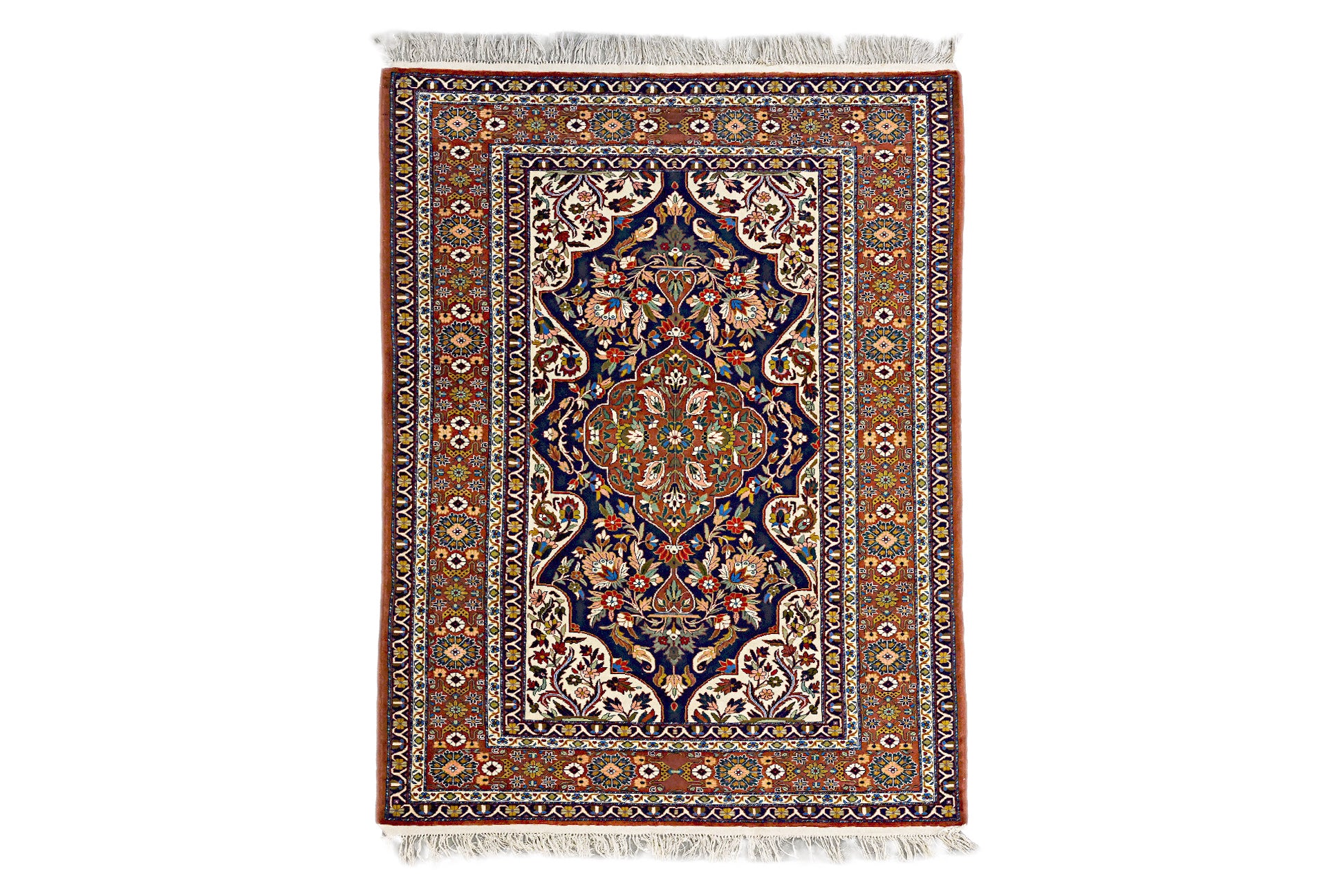 A LARGE MASHAD WOOL CARPET (282 x 198cm)