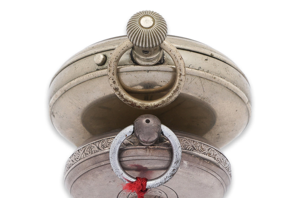 A SILVER AND A SILVER PLATED POCKET WATCH (2)