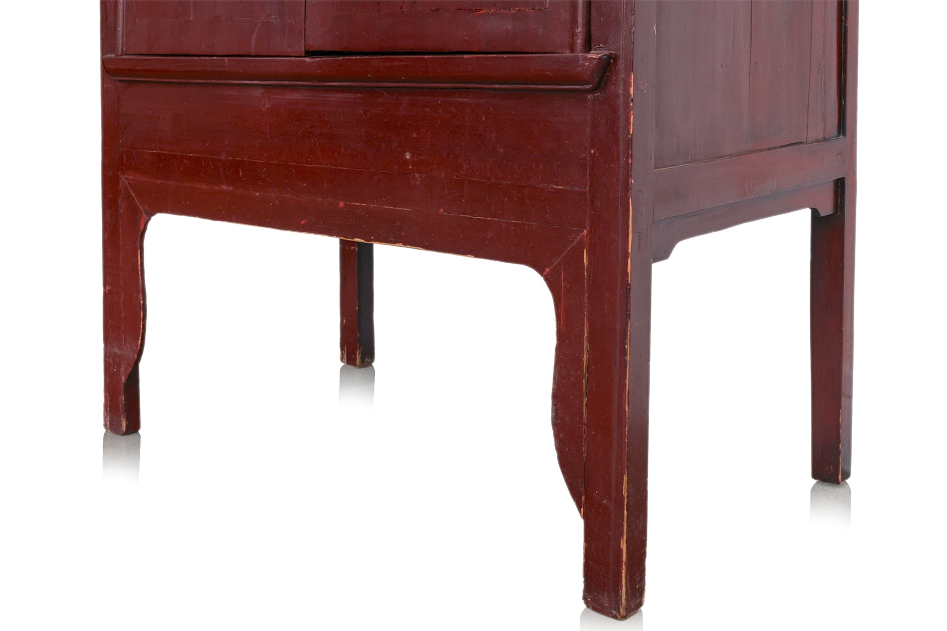A CHINESE RED LACQUERED WOOD WEDDING CABINET