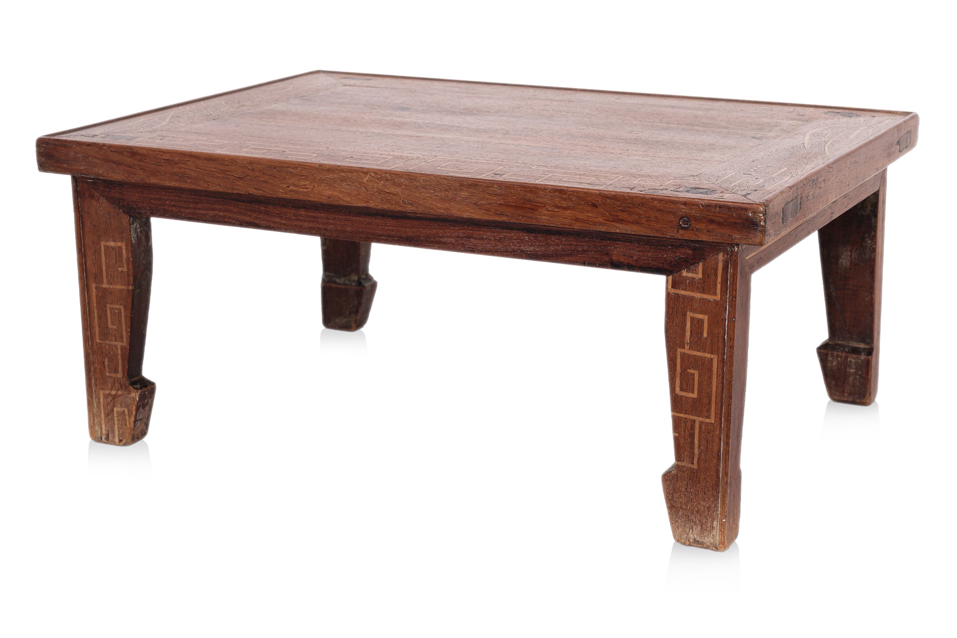 A MARQUETRY INLAID ROSEWOOD KANG TABLE