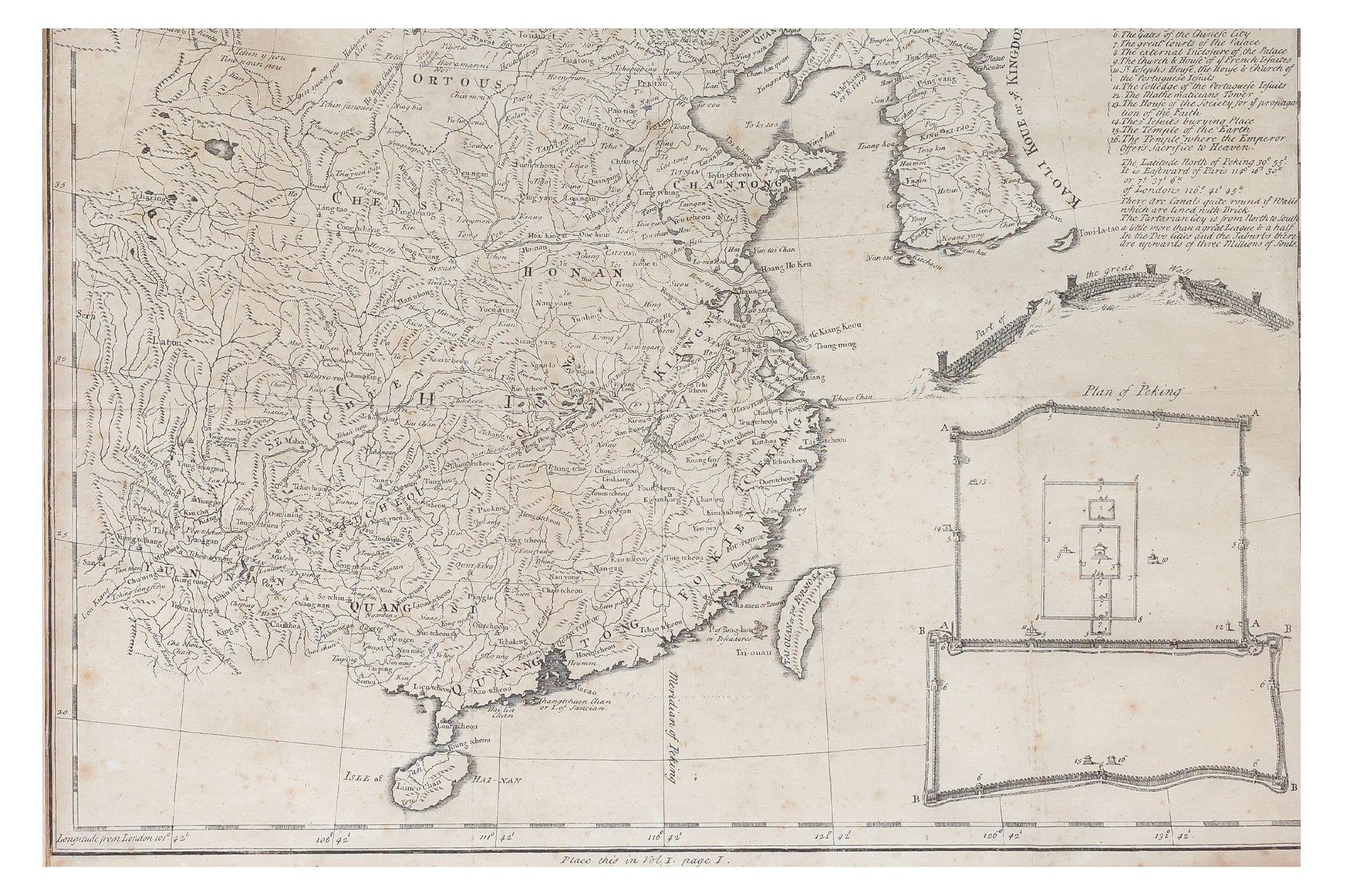 AN 18TH CENTURY FRENCH MAP OF CHINA, TARTARY AND KOREA