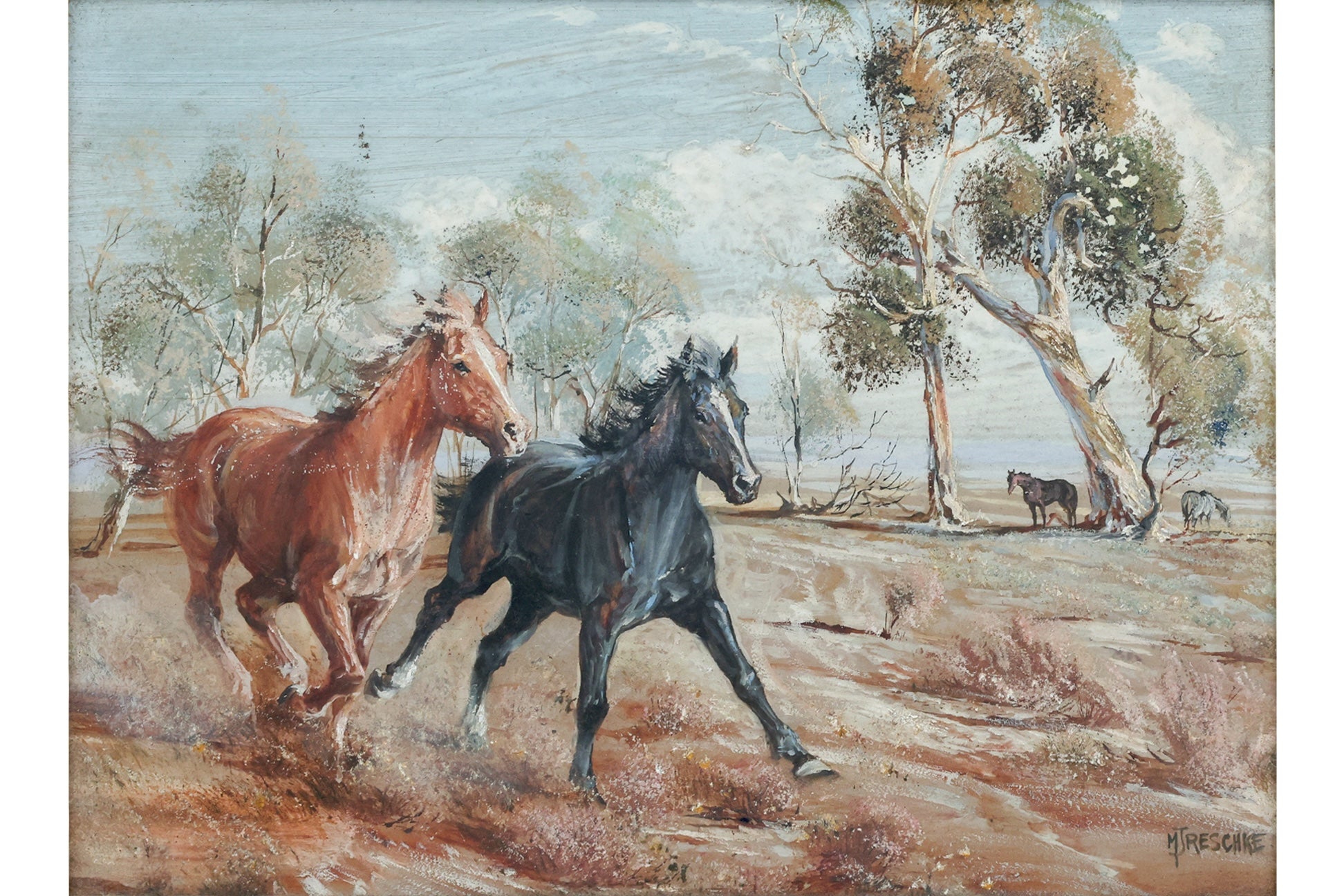 MAUREEN JOY RESCHKE (AUSTRALIAN, B. 1933) HORSES
