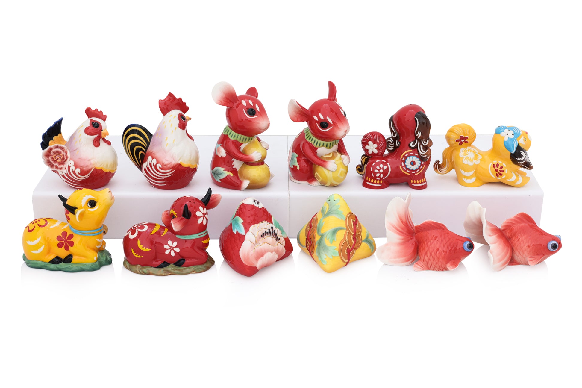 A GROUP OF SIX PAIRS OF FRANZ SALT AND PEPPER SHAKERS