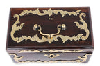 A GEORGE III WALNUT AND BRASS TEA CADDY