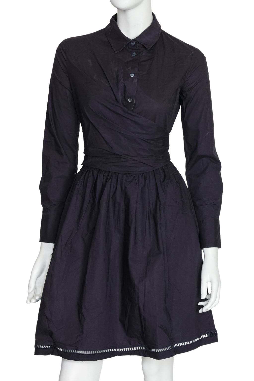 CARVEN - A DARK PURPLE LONG SLEEVE DRESS