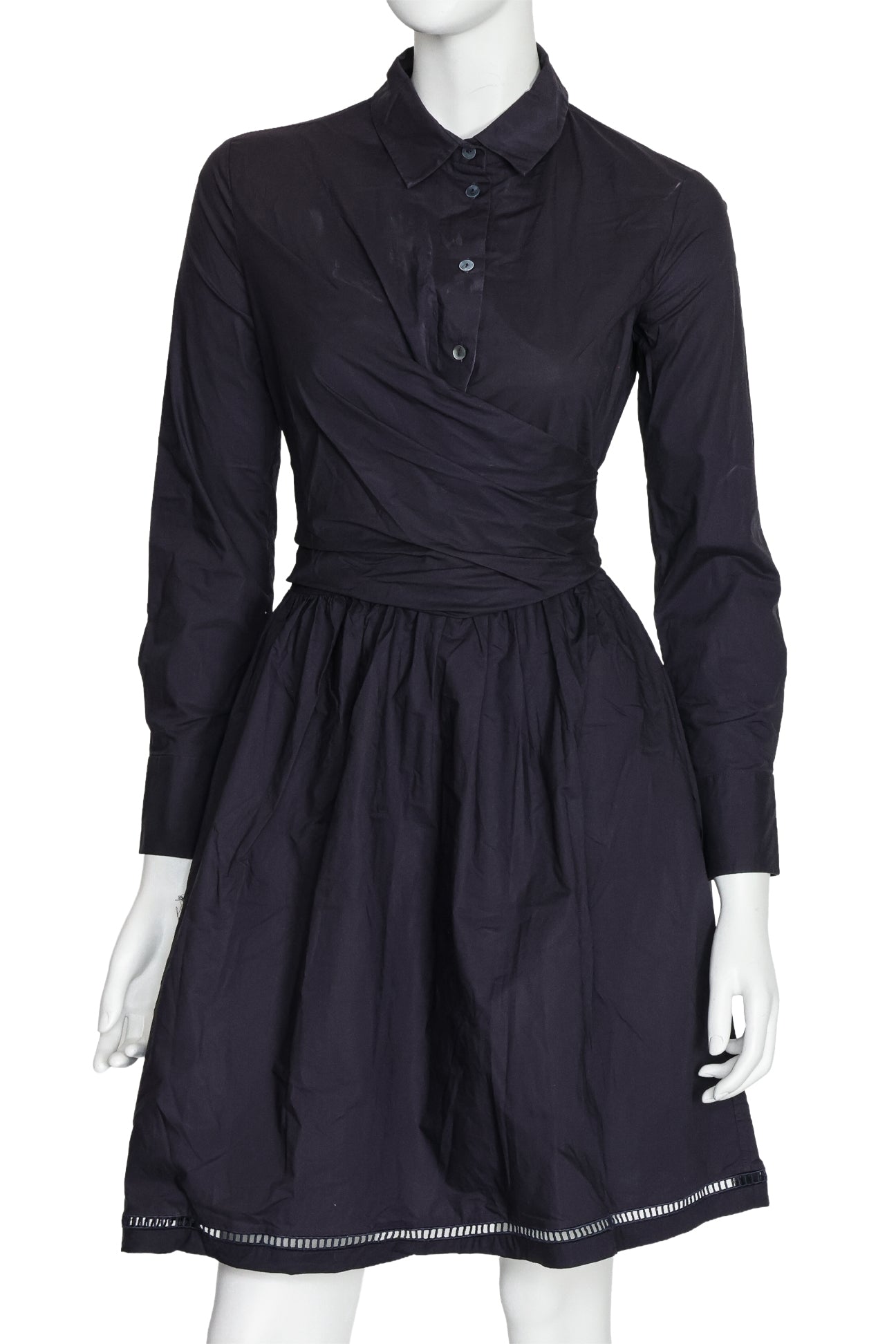 CARVEN - A DARK PURPLE LONG SLEEVE DRESS