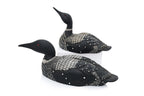 TWO CARVED AND PAINTED WOODEN DUCK DECOYS BY JAMES HADDON