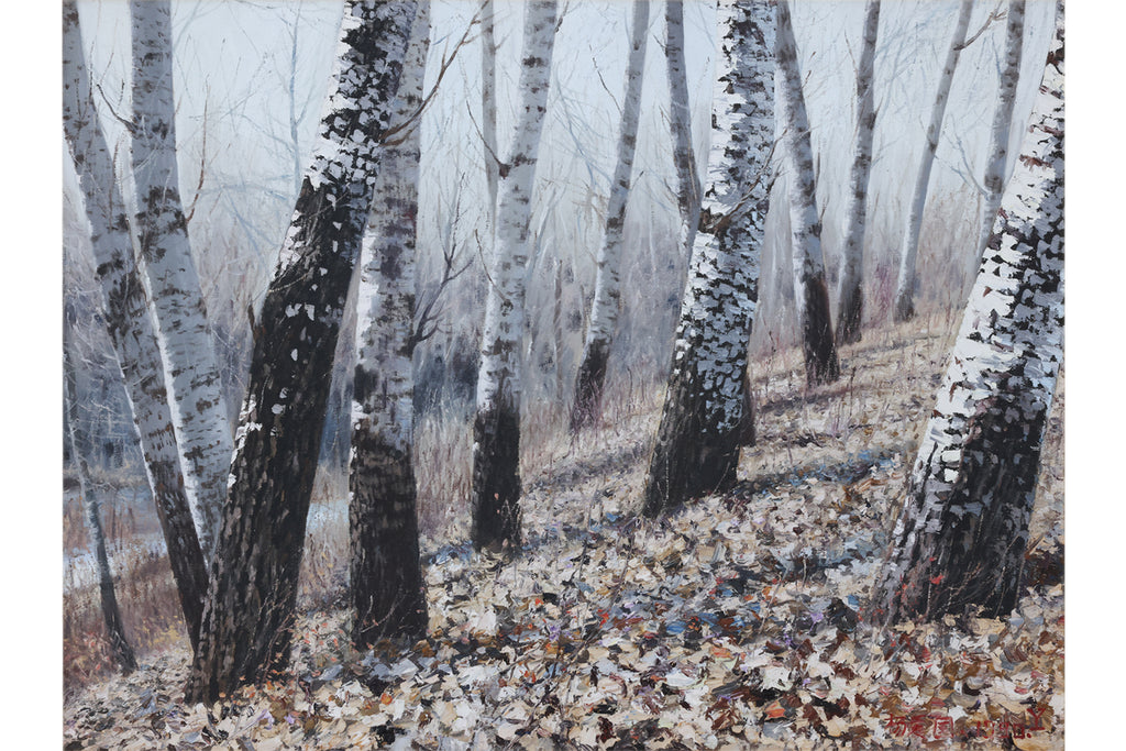 YANG AIGUO (CHINESE, B.1960) BIRCH TREES