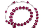 A LEAD GLASS FILLED RUBY AND DIAMOND NECKLACE
