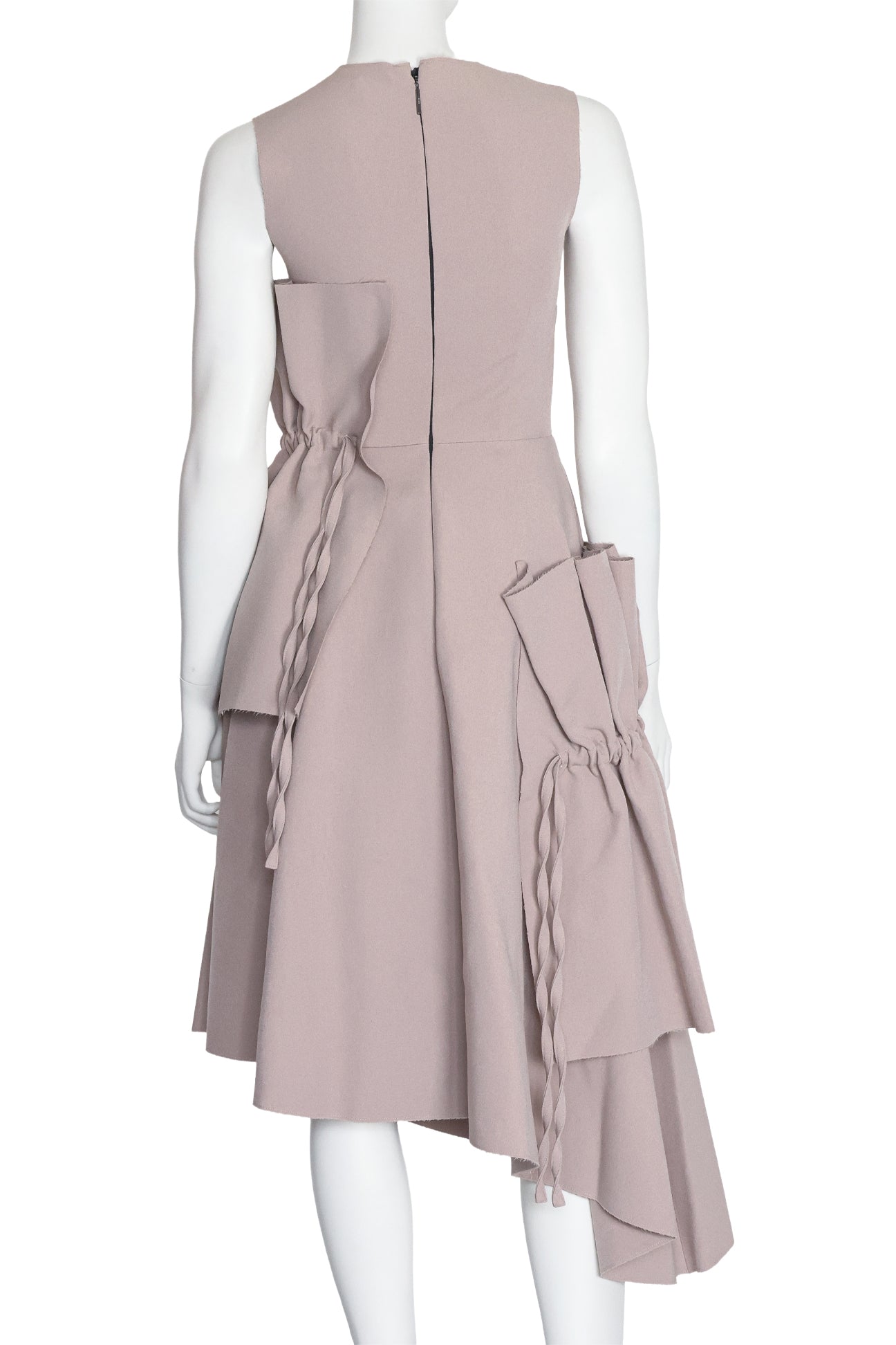 MSGM - A DUSTY PINK DRESS WITH RUFFLE AND RUCHED DETAILS
