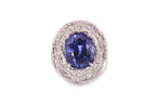 A TANZANITE AND DIAMOND 'NEST' RING