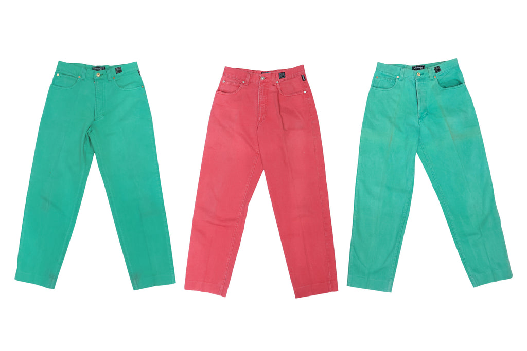 VERSACE JEANS COUTURE - THREE PAIRS OF COLOURED JEANS