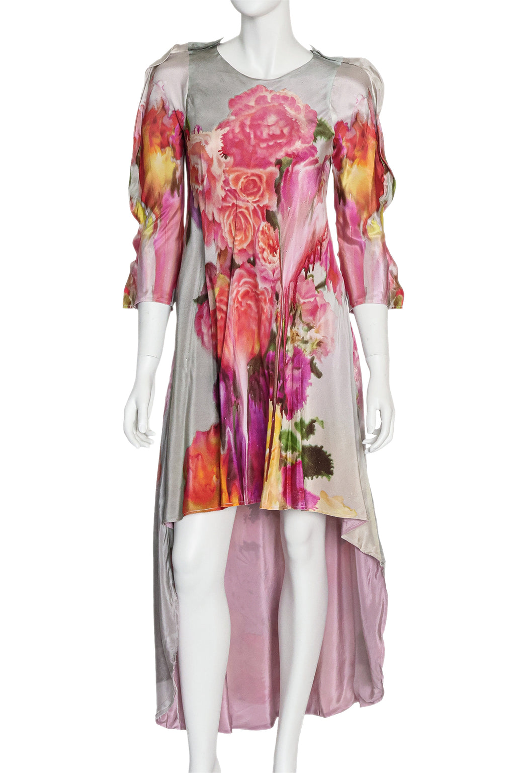 UNDERCOVER - A MELTING ROSE PRINT SILK DRESS, RTW SPRING 2016