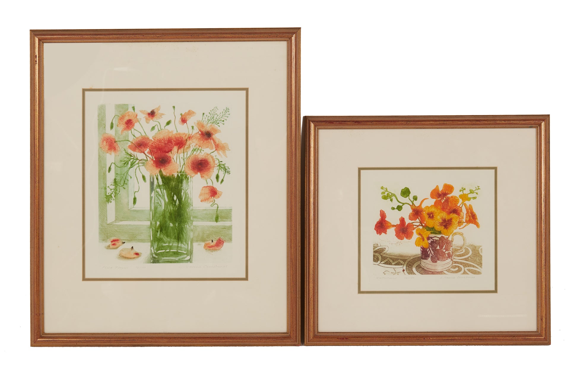 VALERIE CHRISTMAS (XX-XXI) - TWO PRINTS OF FLOWERS