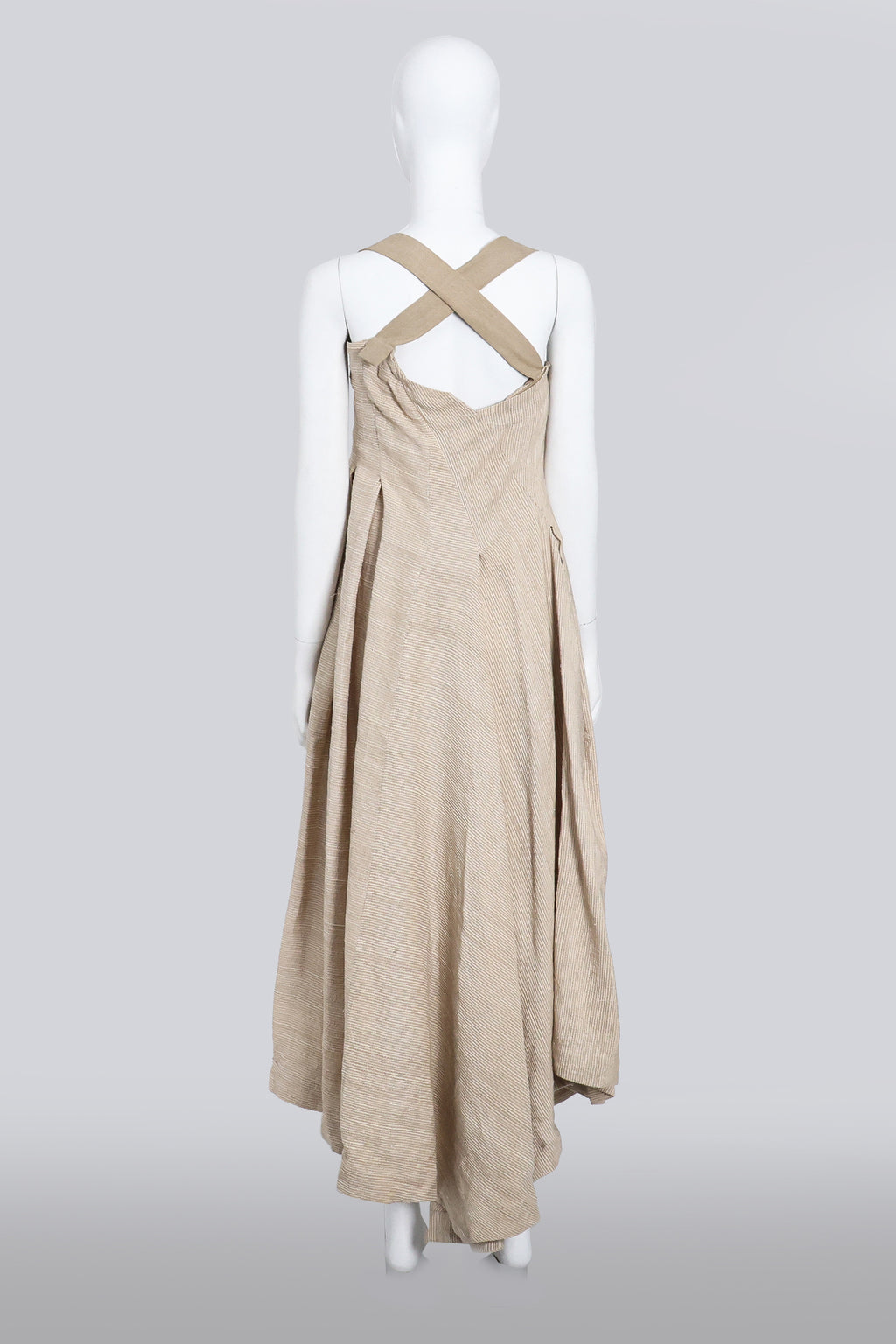 AKIRA - A SILK BEIGE APRON DRESS