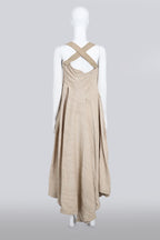 AKIRA - A SILK BEIGE APRON DRESS