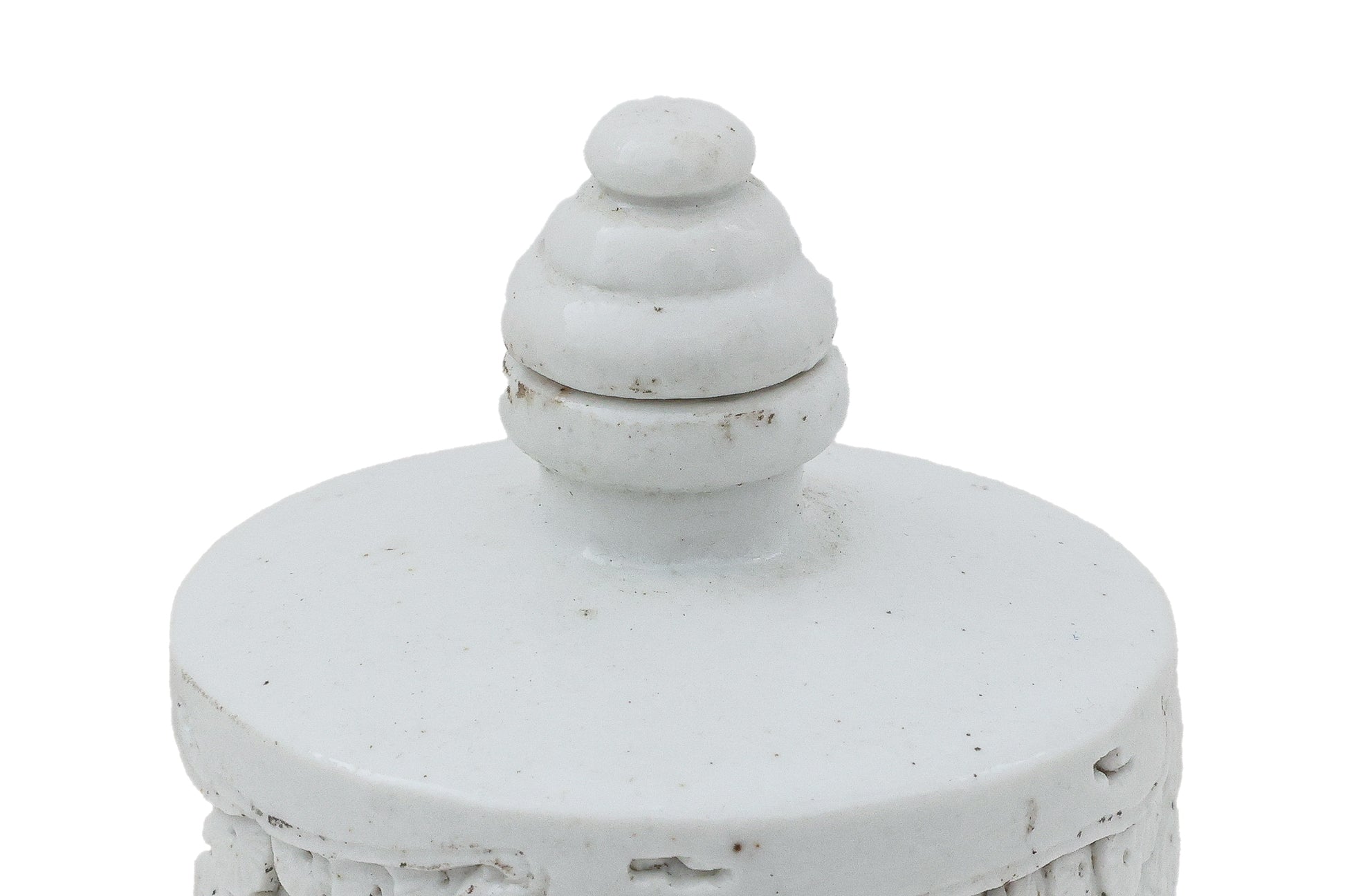 A SMALL WHITE GLAZED PORCELAIN BOTTLE