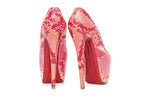 CHRISTIAN LOUBOUTIN - A PAIR OF 'DAFFODILE 160 PYTHON FRESH' PLATFORM PUMPS