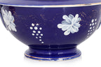 A SARREGUEMINES RICE BOWL AND A BOMEHIAN RUBY GLASS VASE