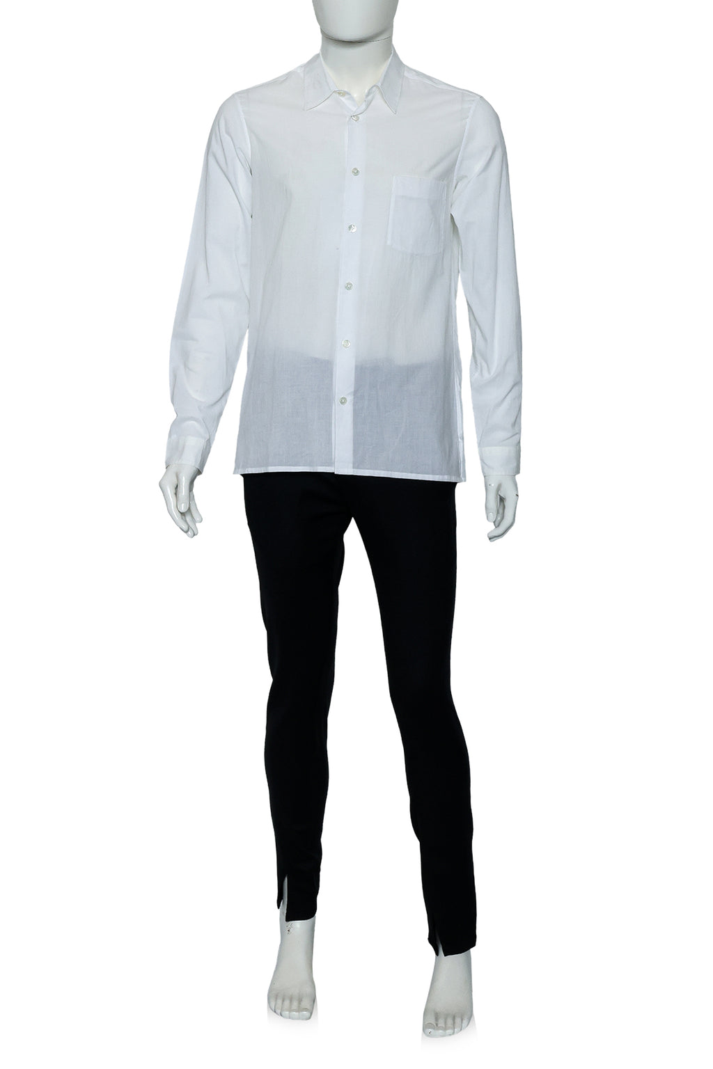 ANN DEMUELEMEESTER - A WHITE SHIRT AND BLACK TROUSERS ENSEMBLE