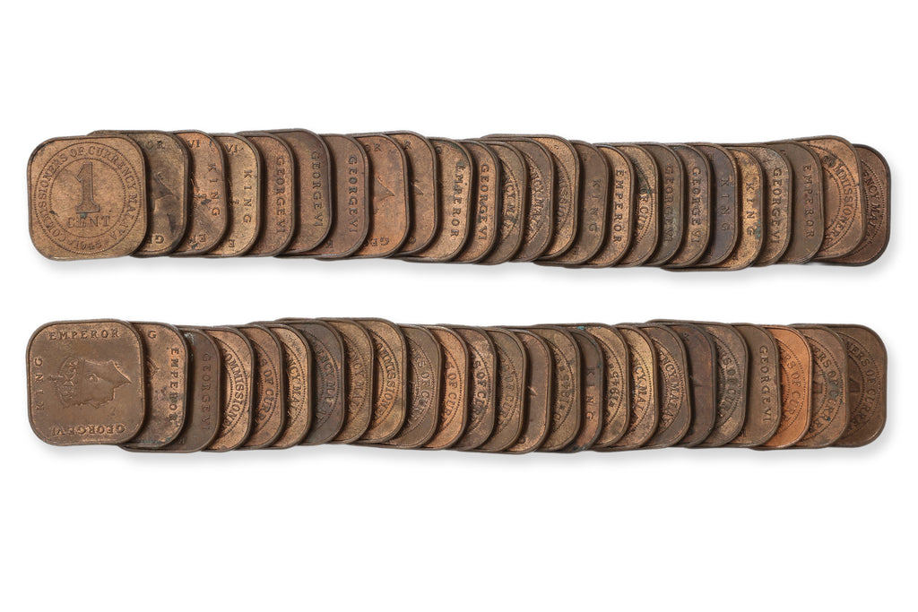 MALAYA, GEORGE VI 1 CENT, 1940; 1945