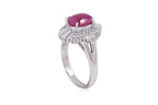 A STAR RUBY AND DIAMOND RING