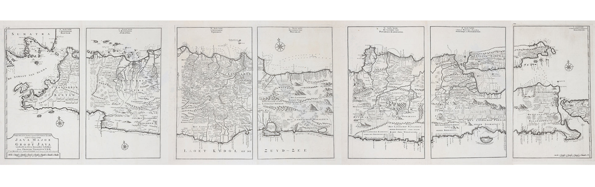 NIEUWE EN ZEER NAAUKEURIGE KAART VAN T EYLAND JAVA MAJOR OF GROOT JAVA, FRANCOIS VALENTYN, 1724