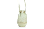 FENDI - A GREEN OSTRICH LEATHER DRAWSTRING EVENING BAG