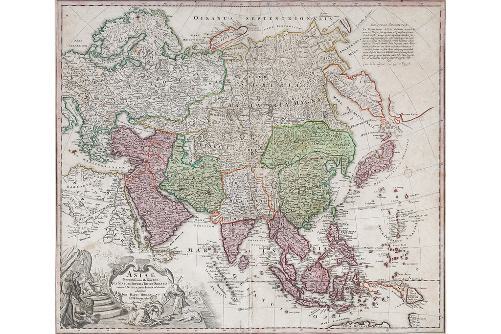 A 1720 GERMAN MAP OF ASIA