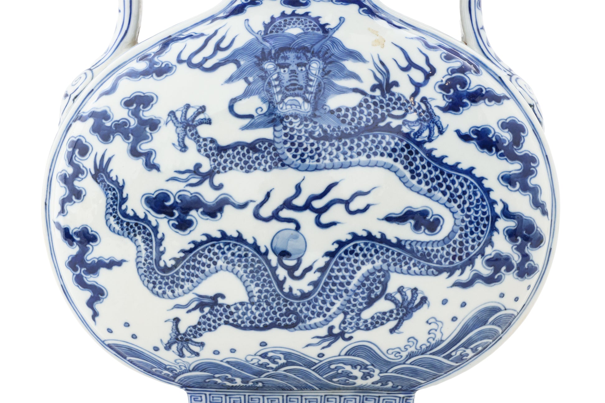 A BLUE AND WHITE DOUBLE-GOURD 'DRAGON' VASE