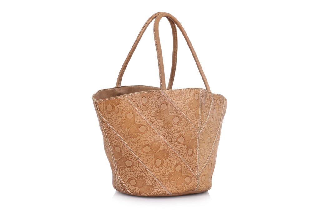 BOTTEGA VENETA - A BUTTERFLY EMBOSSED TOTE BAG