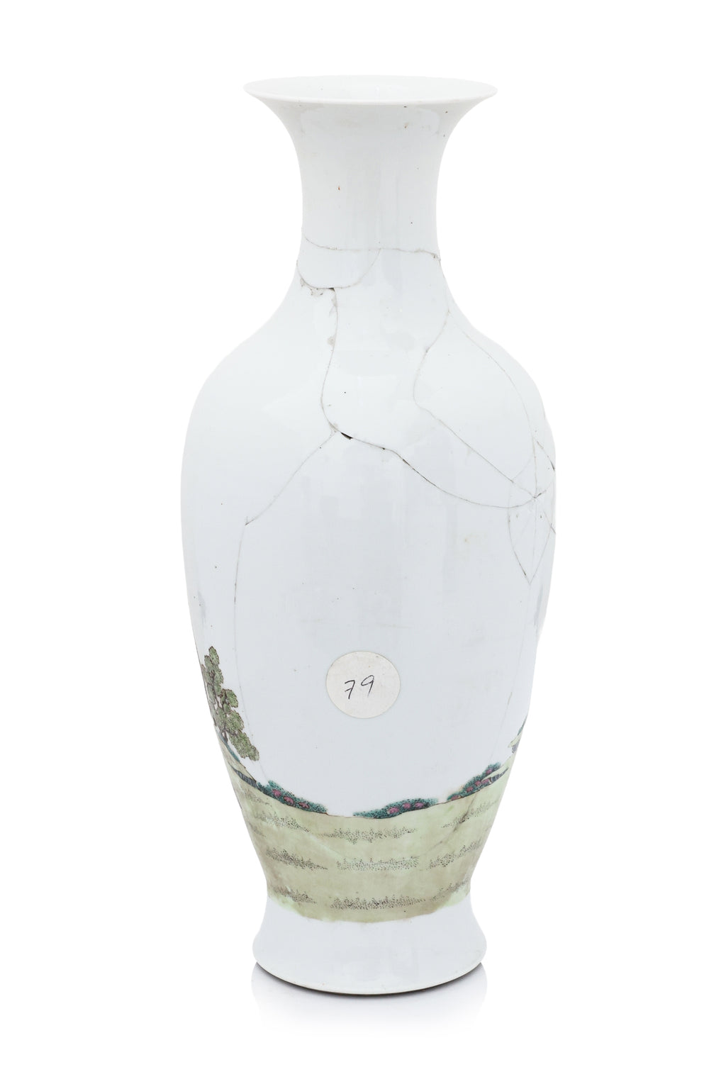 A FAMILLE ROSE PORCELAIN BALUSTER VASE