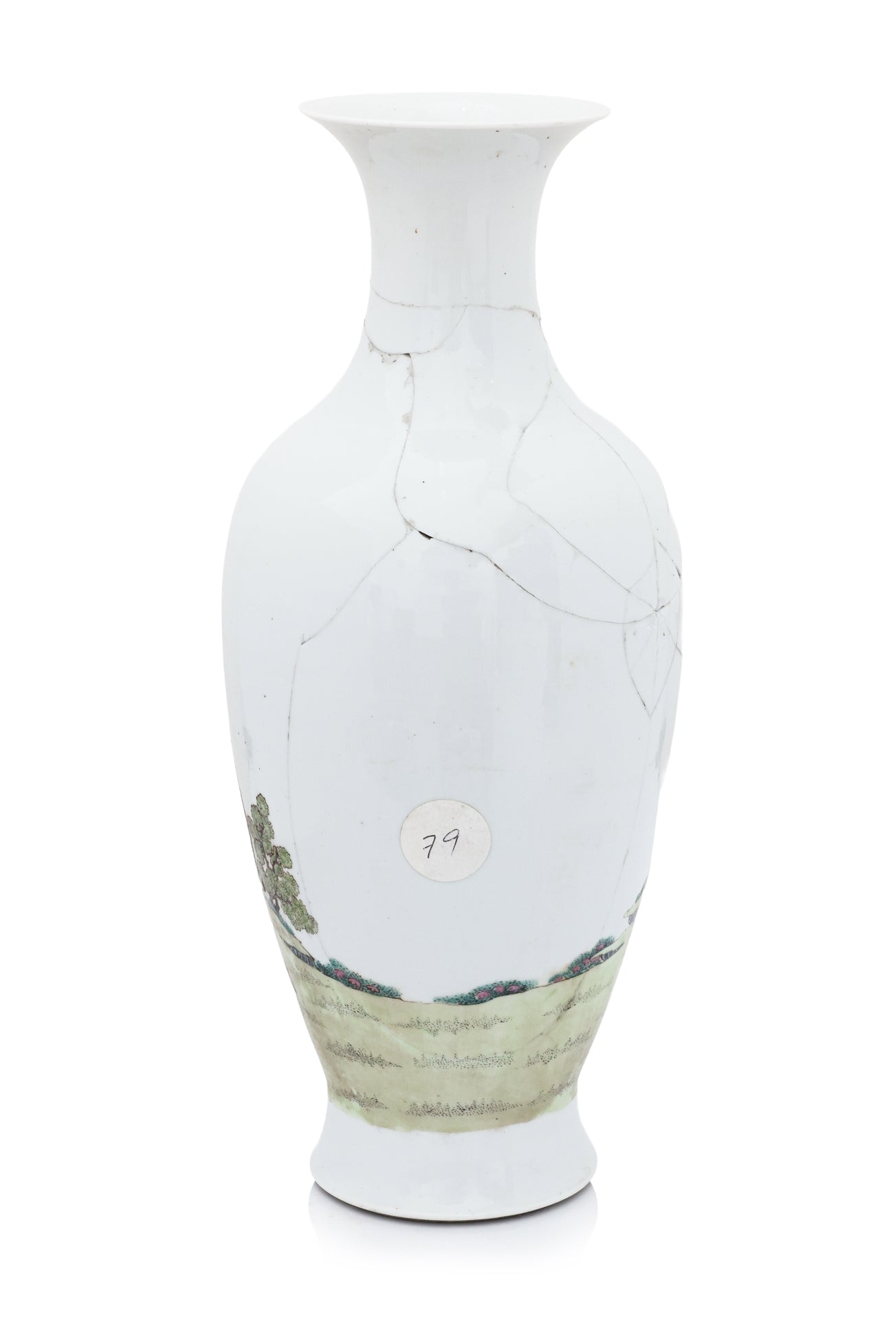 A FAMILLE ROSE PORCELAIN BALUSTER VASE