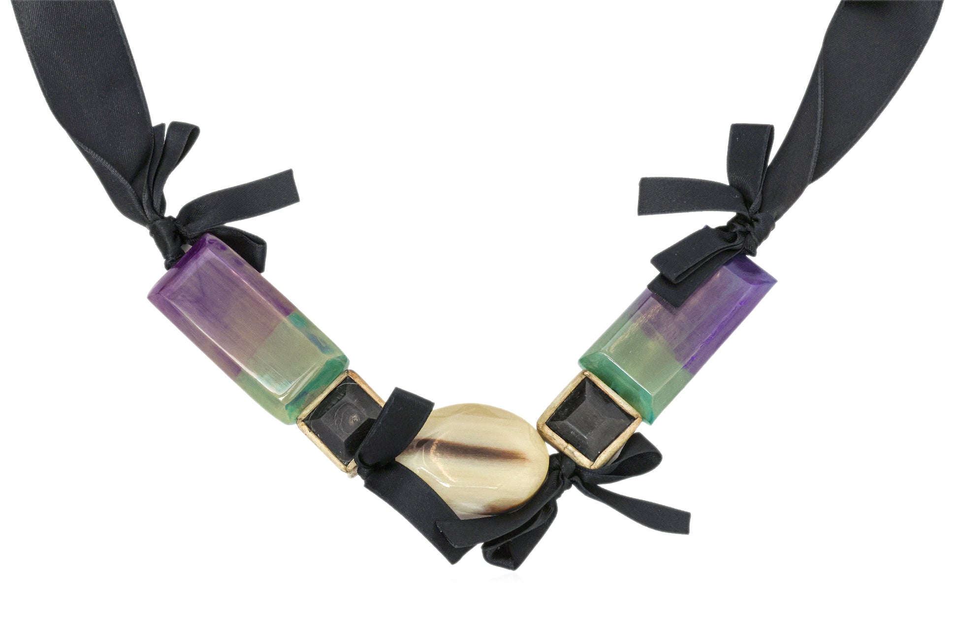 MARNI - A RESIN AND WOODEN BEAD STATEMENT NECKLACE