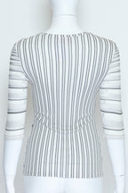 PETER PILOTTO - A STRIPED LONG SLEEVE TOP WITH FLORAL PRINT
