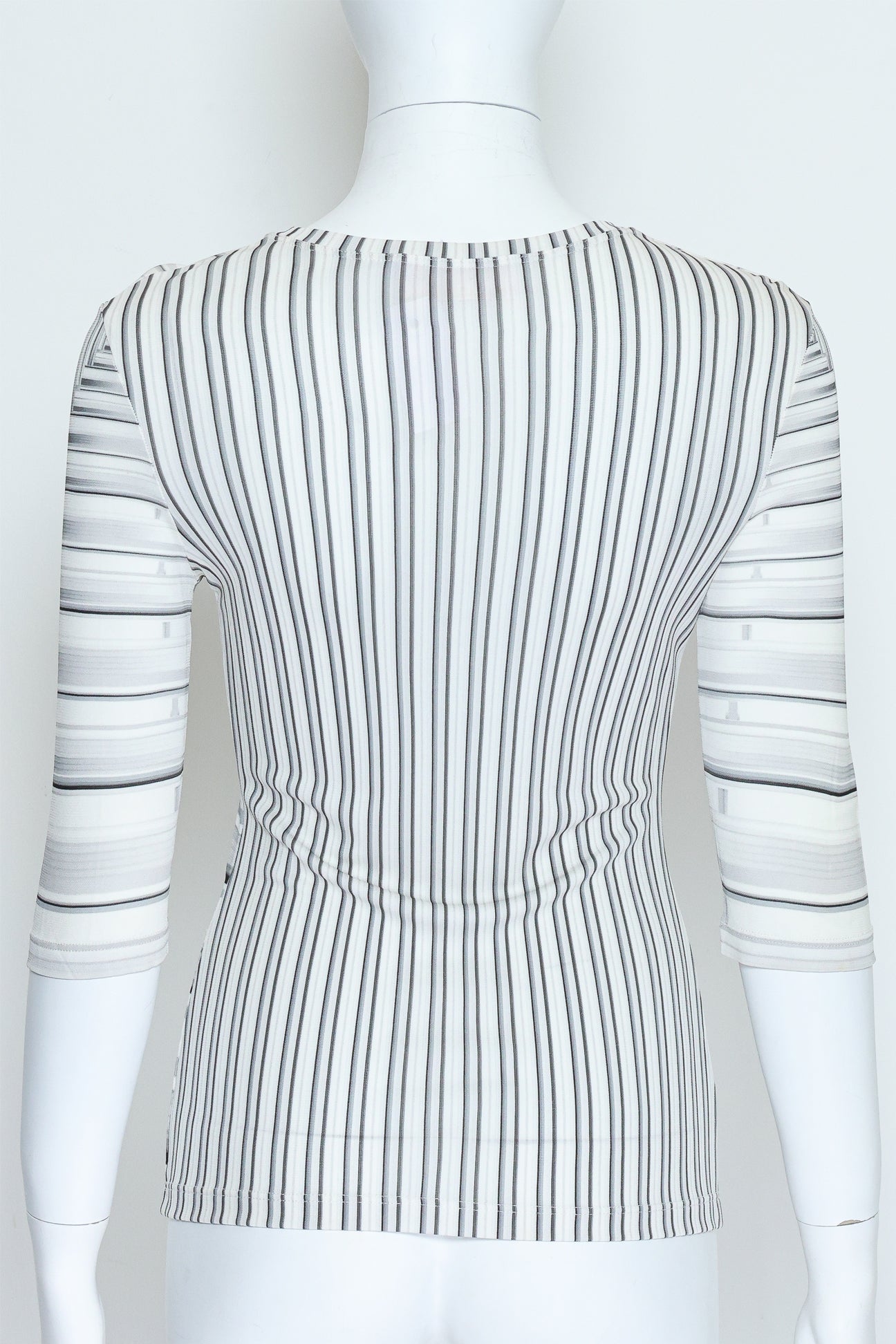 PETER PILOTTO - A STRIPED LONG SLEEVE TOP WITH FLORAL PRINT