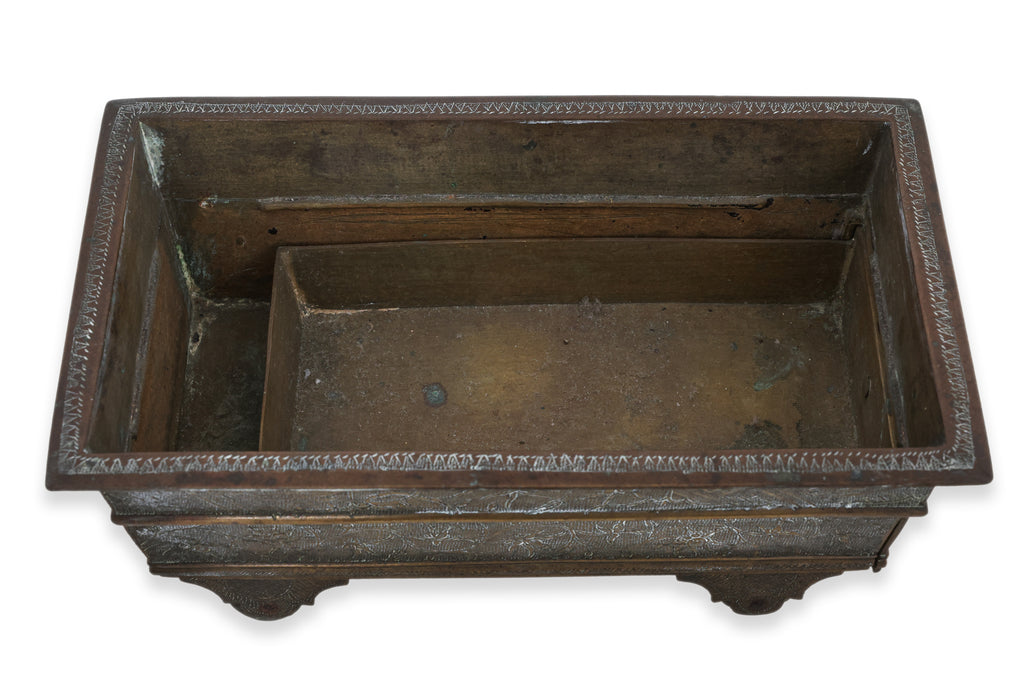 TWO BRASS SIREH SETS WITH BOXES