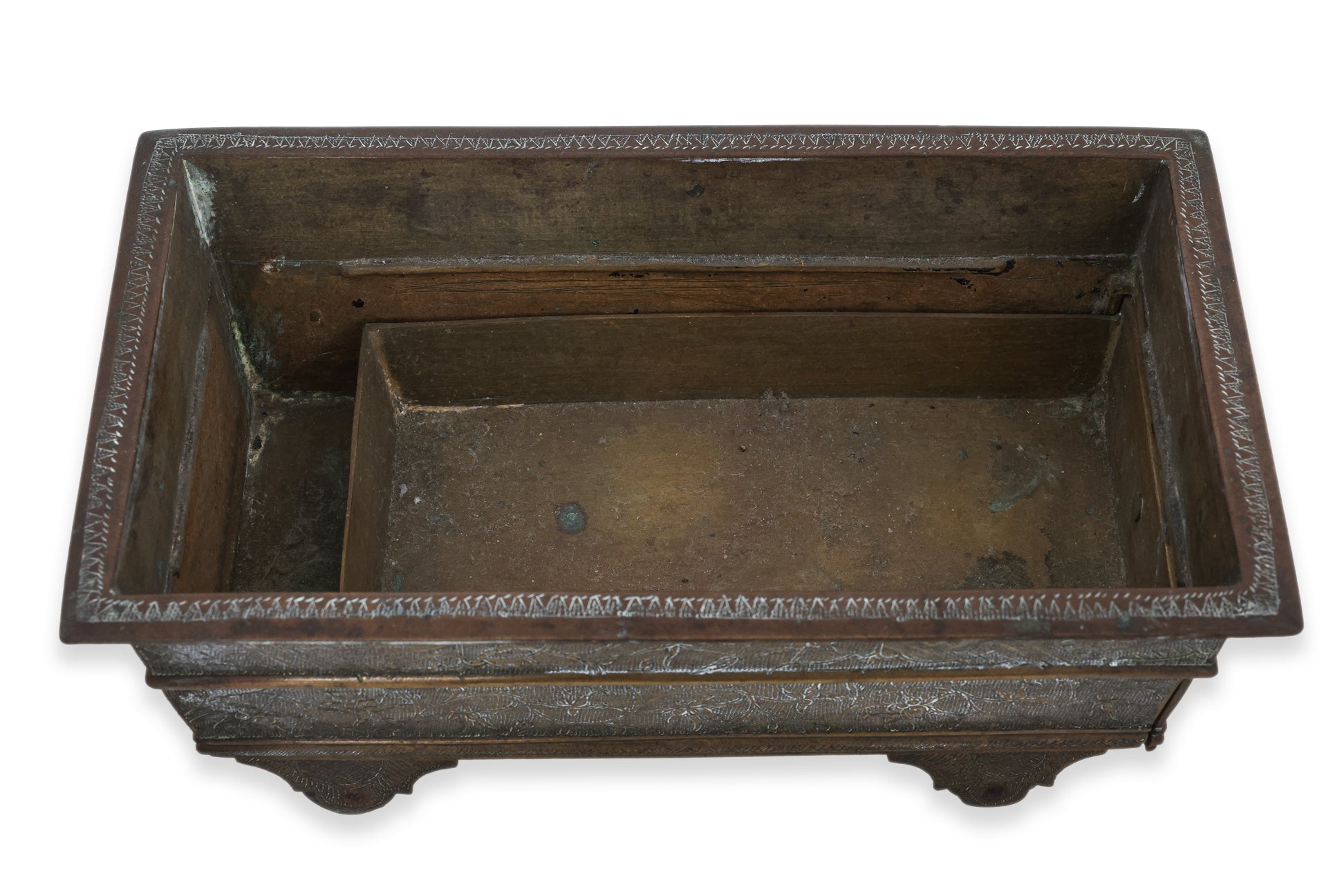 TWO BRASS SIREH SETS WITH BOXES