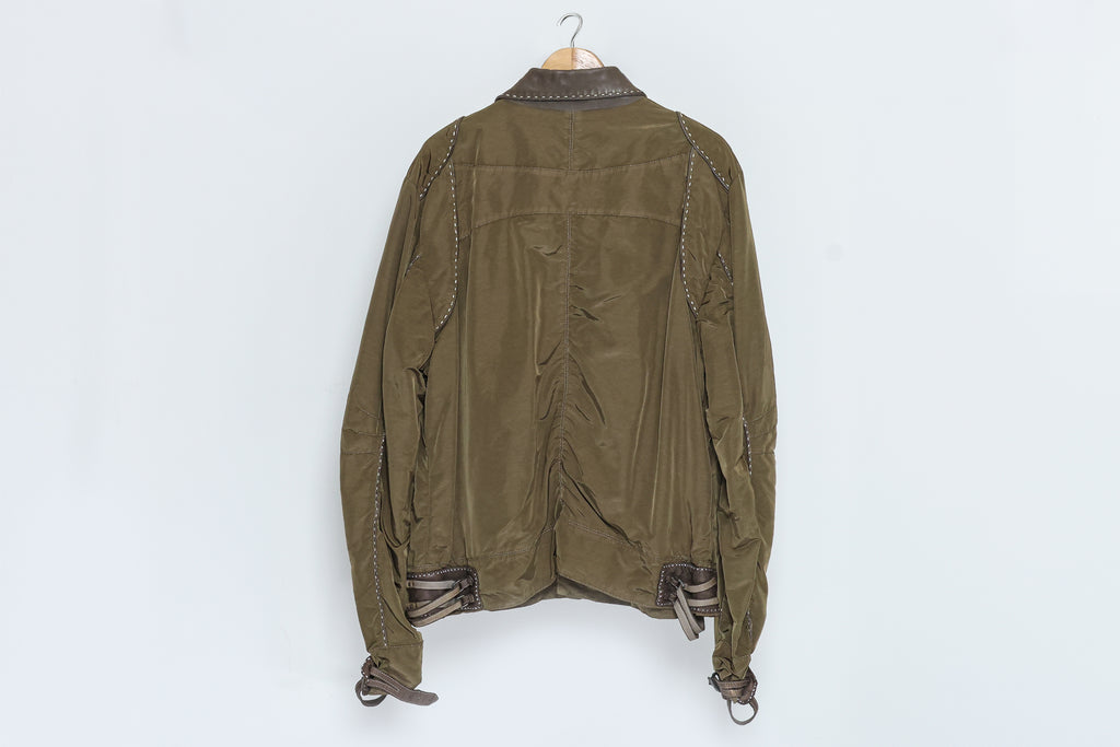 ROBERTO CAVALLI - A MEN'S KHAKI AND LAMBSKIN JACKET