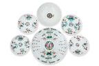 A GROUP OF FAMILLE ROSE PEACH DECORATED BOWLS AND DISHES