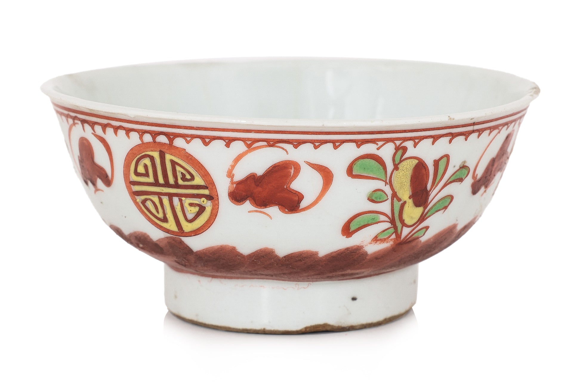 A GROUP OF THREE POLYCHROME WARES