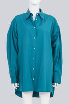 THE ROW - A TEAL 'LUKA' OVERSIZED SHIRT