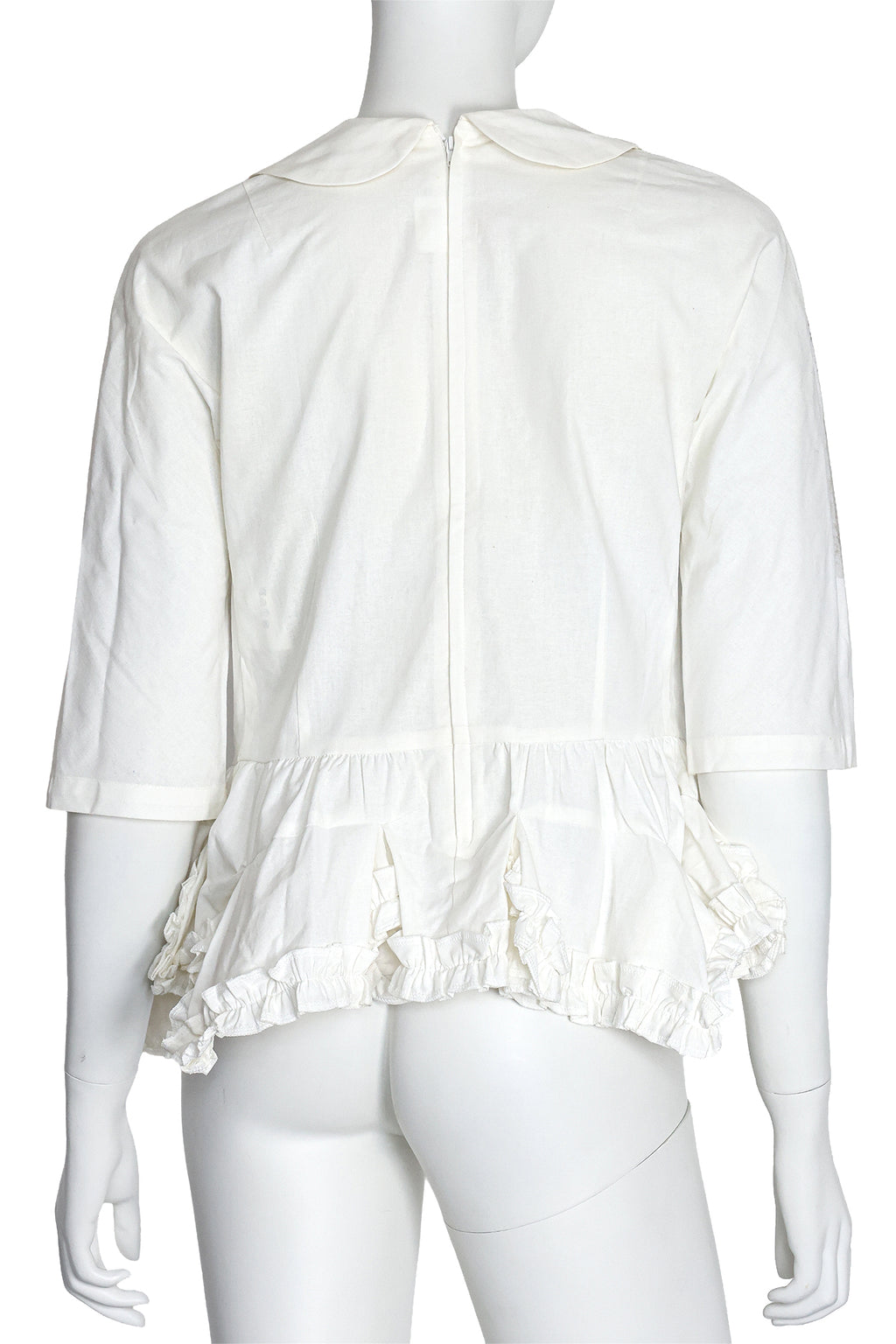 COMME DES GARÇONS - A POLKA DOT AND LACE PRINT BLOUSE, 2017