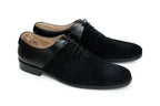 MR. HARE - A PAIR OF BLACK SUEDE AND LEATHER OXFORD SHOES