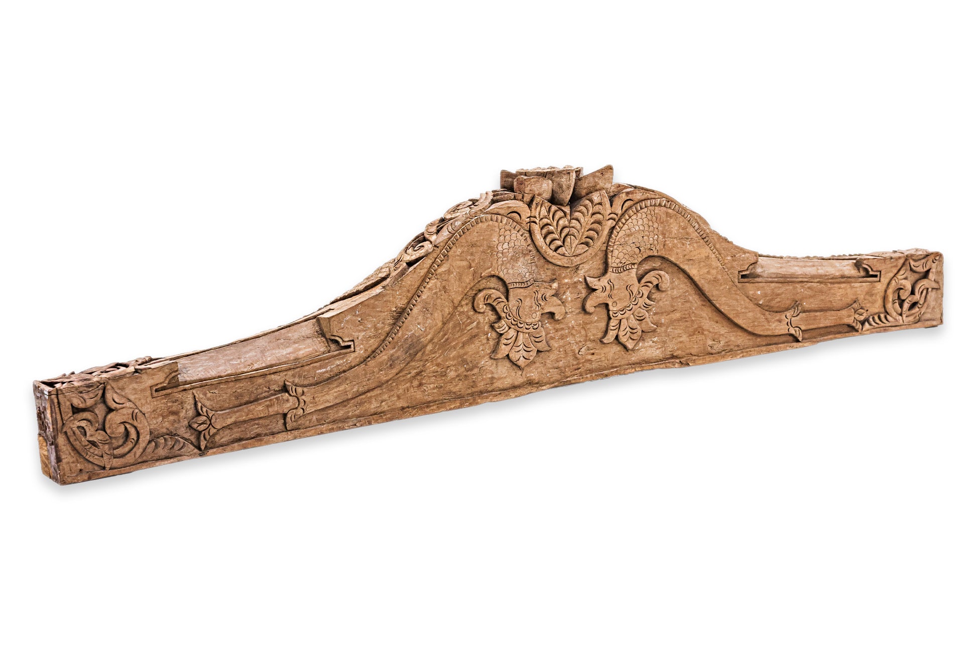 A BURMESE NAGAR CARVED WOODEN PANEL