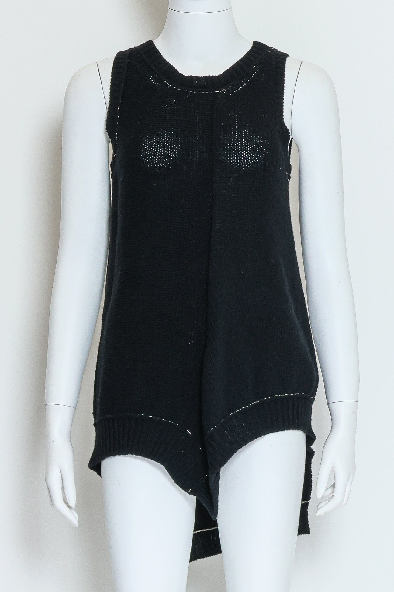YOHJI YAMAMOTO - A BLACK KNITTED VEST WITH HORSE MOTIFS